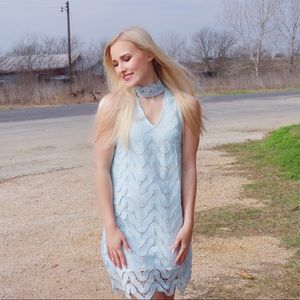Lace blue dress